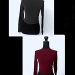 Two Bozzolo stretchy crop tops in grey and burgundy Gray Photo 1