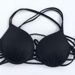 Shade & Shore  Bikini Top Size 36B Black Strappy Push Up Padded Swim Top NWOT Photo 0