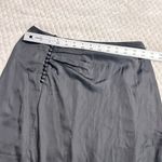 Ba&sh  Matthews Skirt Women's 1 Black Satin Midi Ruched Pleated Slit Button Photo 8