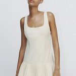 ZARA  mini dress casual off white ivory pleated skirt bodycon casual party  Photo 12