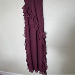 House Of CB  ARIELA‎ MULBERRY RUFFLE MAXI DRESS wine size XL NWOT Photo 12