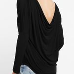 EXPRESS Long Sleeve Cowl Draped Back London Tee Photo 0