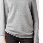 All Saints Ren Sweat Assymetrical Sweatshirt Top Small Photo 1