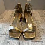 Sam Edelman Gold Wilson Kitten Heel Sandals Size 6M Holiday Party Metallic Photo 1
