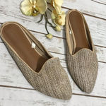 Universal Threads Universal Thread Tan Woven Raffia Pointed-Toe Mules Photo 0