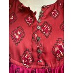 Anthropologie Boho Diamond Print Tunic Blouse Pink flowy whimsi romantic fairy m Photo 4