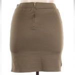 G by Guess  Tan Beige Cut Out Fitted Bodycon Mini Skirt Size XL Photo 2