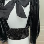 Free People Marie Velvet Open Back Cropped Top Photo 3