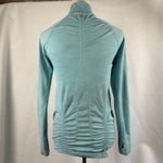 Athleta  Teal Long Sleeve Half Zip Running Top‎ Thumbholes Athletic Womens Medium Photo 3