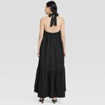 A New Day NEW Halter High Low Black Dress Size Small Tiered Bottom Elastic Back Photo 1