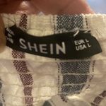 SheIn Blue Striped Babydoll Tie Strap Crop Top Size L Photo 6