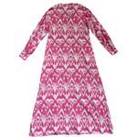 LIVRO Oversized Classic Kurta Caftan Ikat Pink & White Pockets Size XS Photo 1