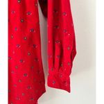 Gap Vtg 90s Red Floral Corduroy Button Up Shirt Women's Sm Cottagecore SHACKET Photo 1