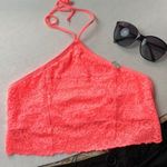 PINK - Victoria's Secret VS PINK Lace Halter Bralette Neon Orange NWT Photo 0