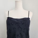 American Vintage 90s Y2K Black Velvet Burnout Heart Slip Dress Mini Lined Spaghetti Strap XS Photo 1