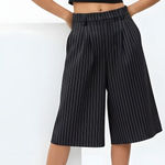 Jaded London Pinstripe Goliath Baggy Shorts, Black, W36 Photo 0
