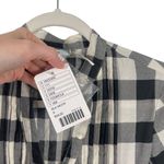 Urban Outfitters Kimchi Blue UO Black White Plaid Tunic Blouse Button Front Cottage Women Small Photo 4