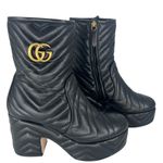 Gucci 95mm Matelasse' Leather Platform Boots in Black Photo 3