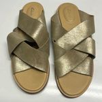 Clarks Willow Art Champagne Women’s Slip-on Flat Sandals- 9M Photo 0