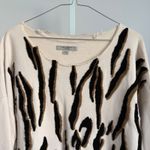 AllSaints Scar Sweatshirt XS cut off neckline Animal Print Cotton Blend Pullover Tan Photo 1