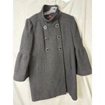 Miss Sixty Wool Blend Military Coat Gray XL Funnel Neck Bell Sleeves Mod Photo 8