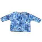 Chico's  Size 2 Blue Purple Knit 3/4 Sleeve Boxy Abstract Blouse Chico Size Large Photo 11