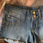 Dollhouse  The Sienna Mini Denim Shorts Gem Buttons Size 9 Grunge Y2K Vintage‎ Photo 3