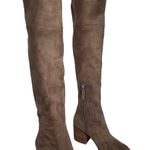 BP Over The Knee Boots Suede Block Heel Side Zip Taupe Women's Size 6.5M Brown Photo 0