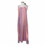 XIRENA Esme Stripe Cotton Dress In Citrus Melange Tie Straps Pockets Large NWT Pink Photo 9