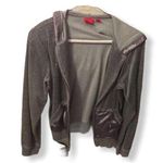 Anne Klein velvet zip up gray size Small Photo 0