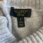 Charter Club EUC  Luxury Gray Striped Cashmere High Neck Button Sweater Size M Photo 1