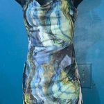 Blue and Green Bodycon Mini Dress with Spaghetti Straps for Night Out Photo 0