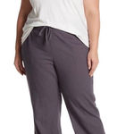 Caslon ‎ Solid Linen Blend Pants,  Lightweight Adjustable Waist, COMFY, 1X, Gray, Photo 0