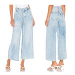 Free People We the  Kinsey Jeans Women’s 32 Wide Leg Pleated Crop Distressed Boho Photo 2