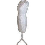 Shoshanna Dress Lace White Floral Lace Sheath Dress Anthropologie, Size 4 Photo 4