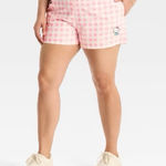 Hello Kitty  Sanrio Plaid Gingham Boxer Pajama Shorts Pink‎ White Size Large Photo 0