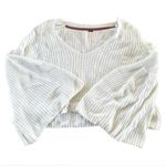 Free People  white knit bell sleeve v neck sweater Photo 1