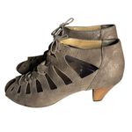 Paul Green Peep Toe Sandal Bootie Metallic Sheen Lace Up Shoes Size 5.5 US 8 Photo 4