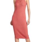 Old Navy Sweater Dress Fitted Sleeveless Chevron Knit Midi Womens Medium Coral Photo 0