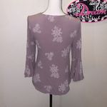 Mossimo Supply Co purple front knot flare sleeves button down blouse Photo 5