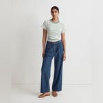 Madewell Women’s Whisper Crew Neck Tee Lobster Stripe/Green White Cotton/Medium Photo 12