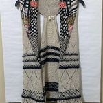 Anthropologie Moth ANTHRO Draw The Eye Tan Black Comb Mix Media Racerback Sweater Vest $128 EUC S/M Photo 1