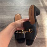 Johnston & Murphy  Black Leather Sandals 11M Elegant Slip on Heeled Shoes Photo 2