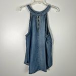 South Moon Under Denim Embroidered Polka Dot Halter Neck Tank Top Medium M Photo 5