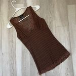 Rue 21 Y2K Tank Top lace sheer womens Brown (medium) vintage retro going out Photo 0
