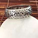 Brighton  Silver Filigree Women's Hinged Bangle Bracelet Photo 2