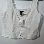 Forever 21 White Button-Up Tank Top Photo 3