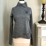 IBKUL Long Sleeve Thumbhole Golf Pullover Black Heather Gray Logo Size Medium Photo 2