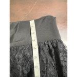 Black Lace Midi Skirt Lined Tiered Ruffle Hem Elastic Waist Size XS Photo 3