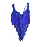 Victoria's Secret Vintage  Purple Lace Mesh Teddy Lingerie Size Small Thong 80s Photo 1